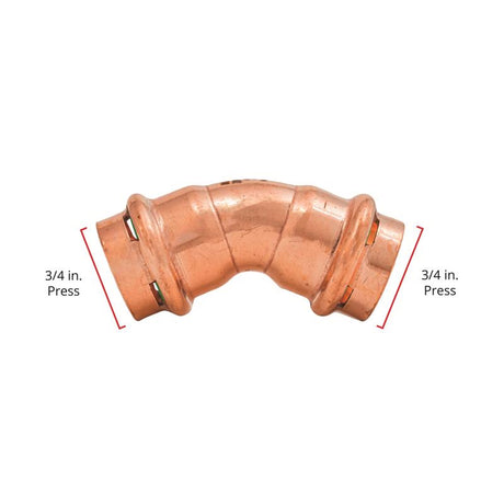 QuickFitting 3/4 in. Press in. Press in. Copper 45 Degree Elbow