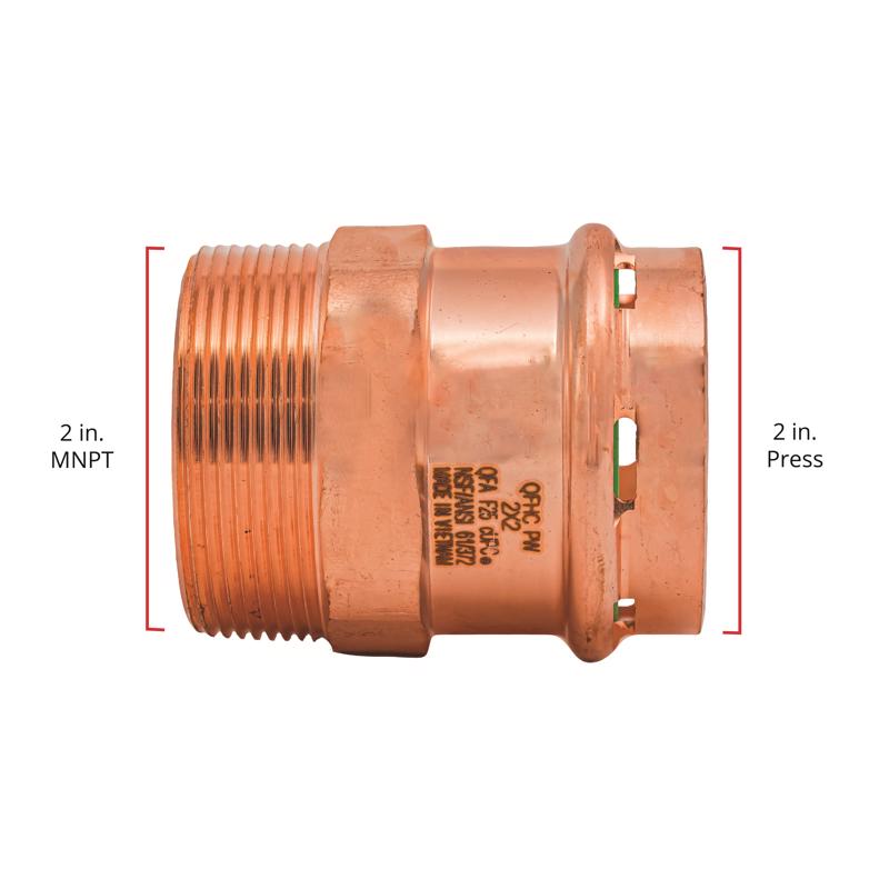 QuickFitting 2 in. Press in. MNPT in. Copper Adapter