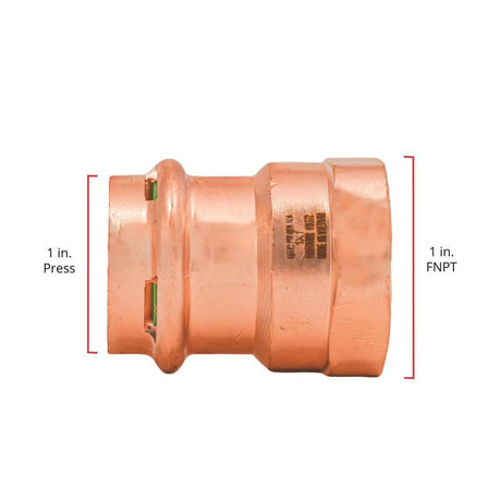 QuickFitting 1 in. Press in. FNPT in. Copper Adapter