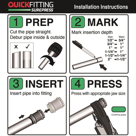QuickFitting 1 in. Press in. FNPT in. Copper Adapter