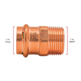 QuickFitting 1 in. Press in. MNPT in. Copper Adapter