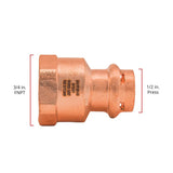 QuickFitting 1/2 in. Press in. FNPT in. Copper Adapter