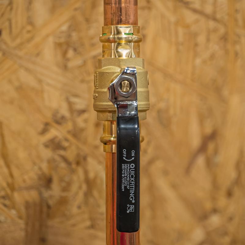 QuickFitting 1 in. Brass Press Ball Valve
