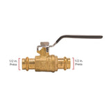QuickFitting 1/2 in. Brass Press Ball Valve