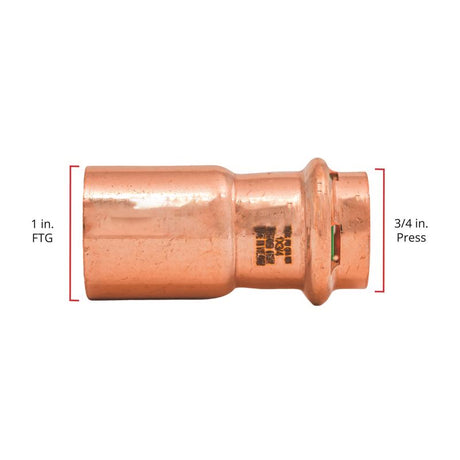 QuickFitting 1 in. FTG in. Press in. Copper Reducing Coupling