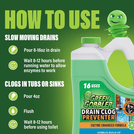 Green Gobbler Liquid Clog Preventer 64 fl. oz., Pack of 4