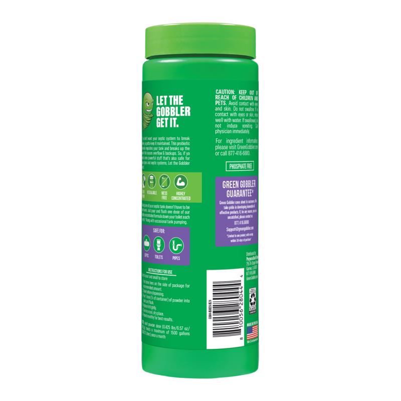 Green Gobbler Powder Septic Tank Treatment 27 oz, Pack of 4