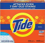 Tide 80811557 Laundry Detergent, 8 lb Box, Powder, Original, White, Pack of 2