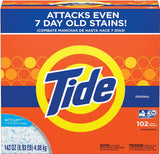 Tide 80811557 Laundry Detergent, 8 lb Box, Powder, Original, White, Pack of 2