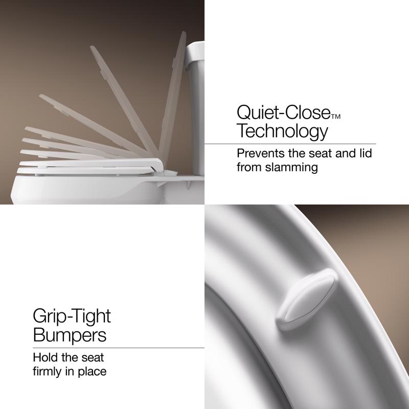 Kohler Hyten Slow Close Round White Plastic Toilet Seat
