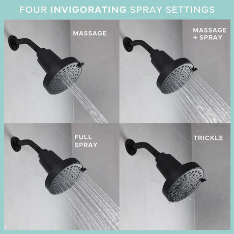 Danco Seventy Matte Black 4 settings Showerhead 1.8 gpm
