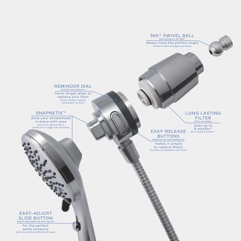 Danco Seventy Chrome 5 settings Handheld Showerhead 1.8 gpm
