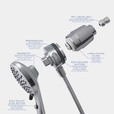 Danco Seventy Chrome 5 settings Handheld Showerhead 1.8 gpm