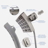 Danco Seventy Brushed Nickel 3 settings Showerhead Combo 1.8 gpm
