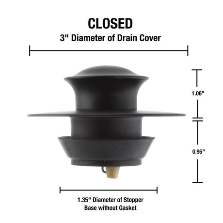 Danco 3 in. Matte Black Round Drain Cover
