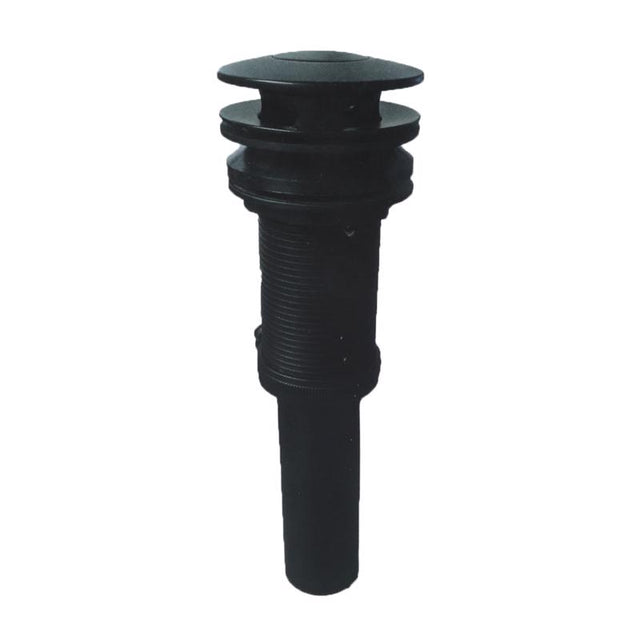 Danco 2.63 in. Matte Black Metal/Plastic Push Button Drain with Overflow