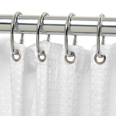 Zenna Home Chrome Silver Metal Shower Curtain Rings 12 pk