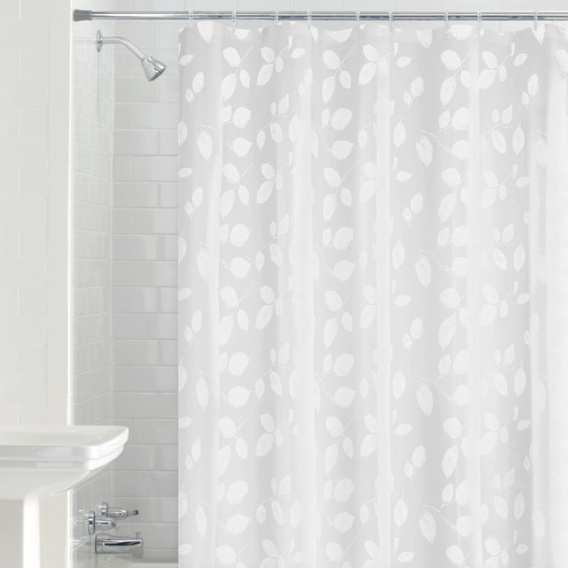 Zenna Home 72 in. H X 70 in. W White Just Leaves Shower Curtain PEVA, Pack of 3