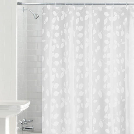 Zenna Home 72 in. H X 70 in. W White Just Leaves Shower Curtain PEVA, Pack of 3