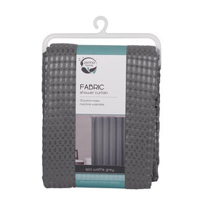 Zenna Home 72 in. H X 70 in. W Grey Spa Waffle Shower Curtain Fabric, Pack of 3