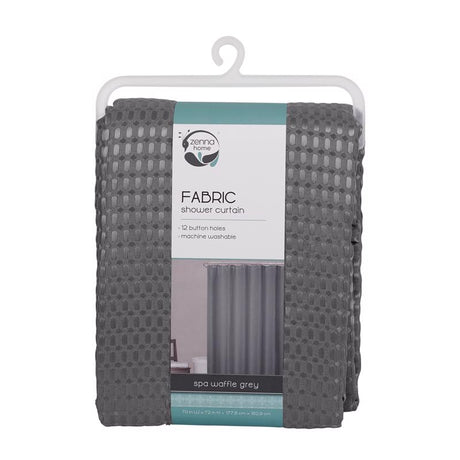Zenna Home 72 in. H X 70 in. W Grey Spa Waffle Shower Curtain Fabric, Pack of 3