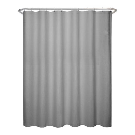 Zenna Home 72 in. H X 70 in. W Grey Spa Waffle Shower Curtain Fabric, Pack of 3