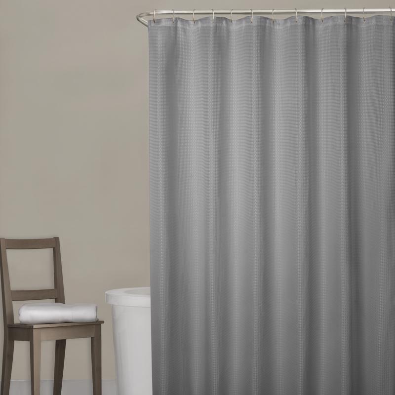 Zenna Home 72 in. H X 70 in. W Grey Spa Waffle Shower Curtain Fabric, Pack of 3