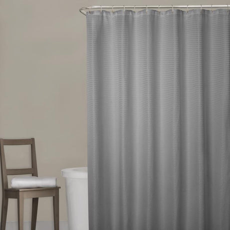 Zenna Home 72 in. H X 70 in. W Grey Spa Waffle Shower Curtain Fabric, Pack of 3