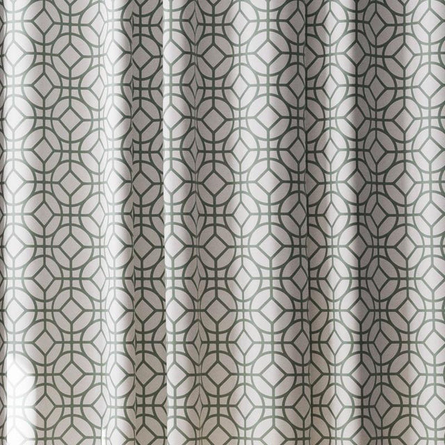 Zenna Home 72 in. H X 70 in. W Green Geometric Shower Curtain Fabric, Pack of 3