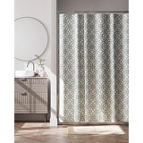 Zenna Home 72 in. H X 70 in. W Green Geometric Shower Curtain Fabric, Pack of 3