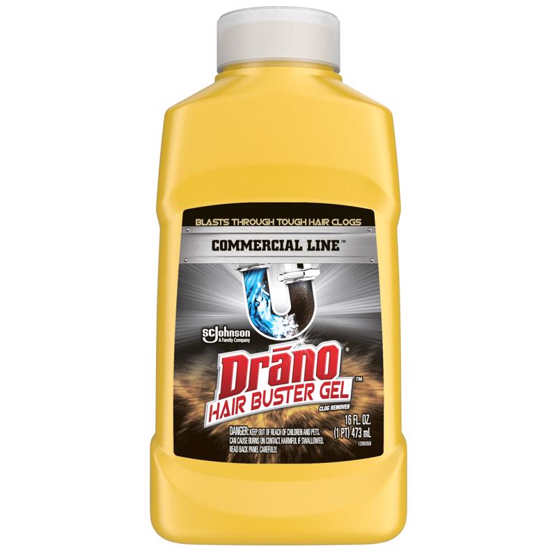 Drano Commercial Gel Hair Clog Remover 16 oz, Pack of 6
