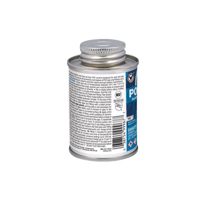 Oatey Blue Solvent Cement For PVC 4 fl. oz.