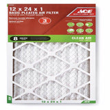 Ace 12 in. W X 24 in. H X 1 in. D Synthetic 8 MERV Pleated Air Filter 1 pk, Pack of 12