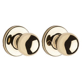 Kwikset 200P 3RCLRCS Passage Knob, Polo, 2-23/32 in L x 2-5/8 in W Dimensions, Zinc, Polished Brass