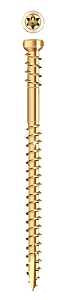 GRK Fasteners RT Series 17083 Screw, #8 Thread, 3-1/8 in L, Reverse Thread, Trim Head, Star Drive, Steel, 100/PK