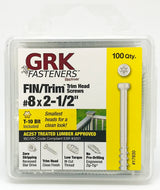 GRK Fasteners FIN/Trim 96065 Screw, #8 Thread, 2-1/2 in L, Trim Head, Star Drive, Steel, Climatek-Coated, 100 PK