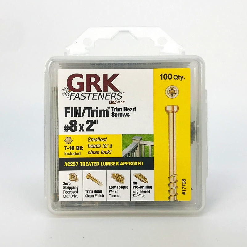 SCREW FIN/TRIM 8X2IN