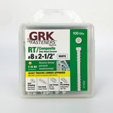 GRK Fasteners RT 96075 Screw, #8 Thread, 2-1/2 in L, Reverse Thread, Trim Head, Star Drive, Zip-Tip Point, Steel, 100 PK