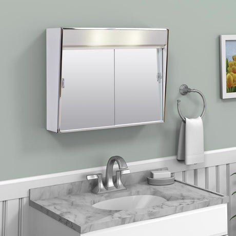 Zenna Home 18.25 in. H X 23.5 in. W X 5-1/2 in. D Rectangle Medicine Cabinet/Mirror