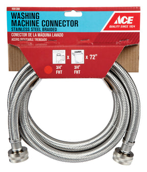 Ace 3/4 in. Hose Thread X 3/4 in. D Hose Thread 72 in. Stainless Steel Supply Line