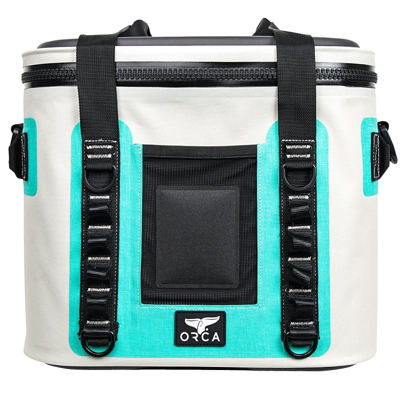 Orca Walker Series W20SF Soft Side Cooler, 14-1/2 in L, 11 in W, 50 lb, Meta-Polymer/TPU, Seafoam, Zipper