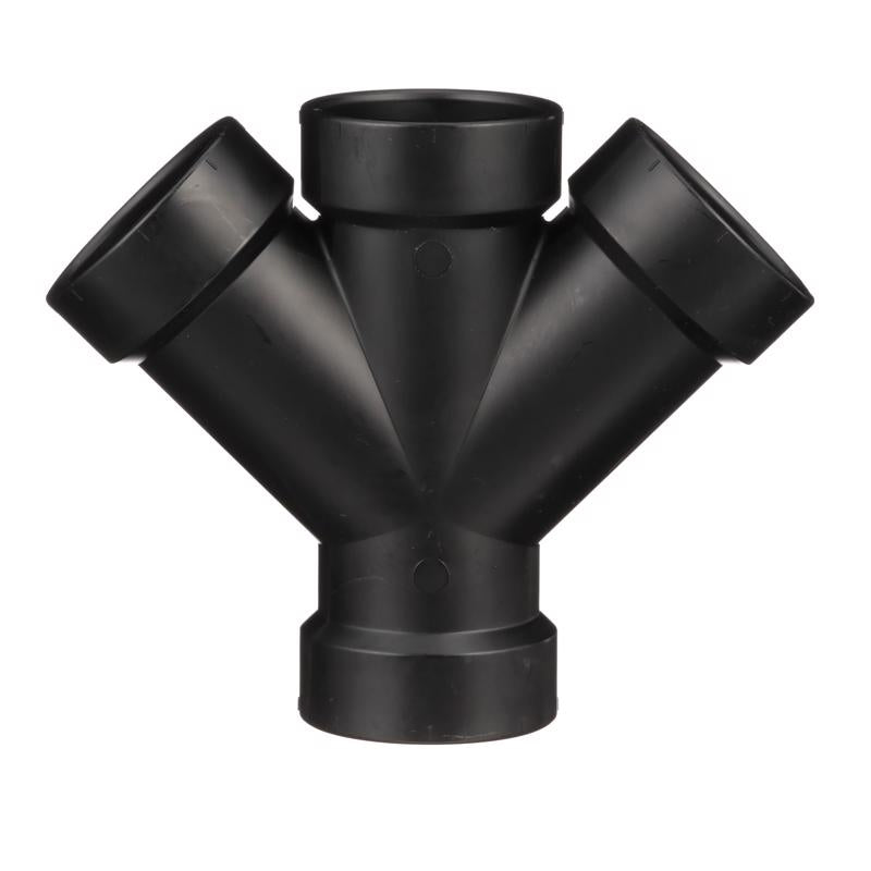 Charlotte Pipe 1-1/2 in. Hub X 1-1/2 in. D Hub ABS Double Wye
