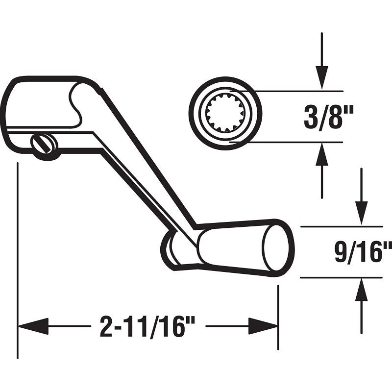 Prime-Line H 3534 Crank Handle, 2-11/16 in, Zinc