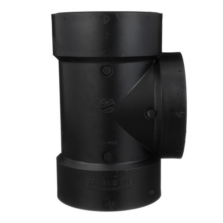 Charlotte Pipe 4 in. Hub X 4 in. D Hub ABS Flush Cleanout Tee