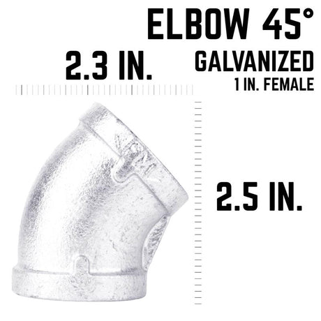 STZ Industries 1 in. FIP each X 1 in. D FIP Galvanized Malleable Iron 45 Degree Elbow