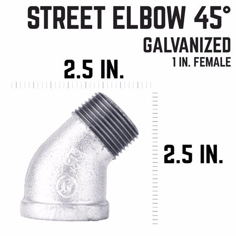 STZ Industries 1 in. FIP each X 1 in. D MIP Galvanized Malleable Iron 45 degree Street Elbow