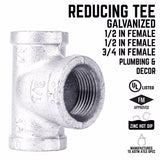STZ Industries 1/2 in. FIP each X 1/2 in. D FIP FIP Galvanized Malleable Iron Reducing Tee