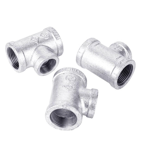 STZ Industries 1 in. FIP each X 1 in. D FIP 3/4 in. D FIP Galvanized Malleable Iron Reducing Tee
