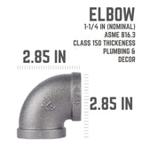 STZ Industries 1-1/4 in. FIP each X 1-1/4 in. D FIP Black Malleable Iron 90 Degree Elbow