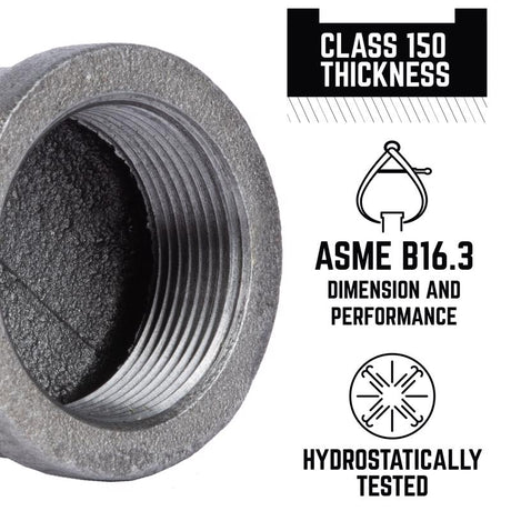 STZ Industries 1-1/2 in. FIP each X 1-1/2 in. D FIP Black Malleable Iron 90 Degree Elbow